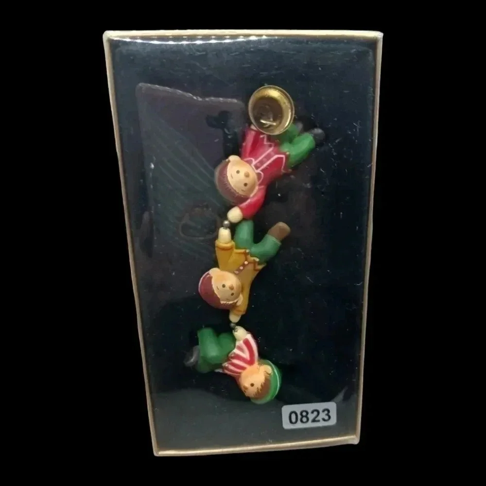 Hallmark elfin antics 1980 christmas ornament set of 2